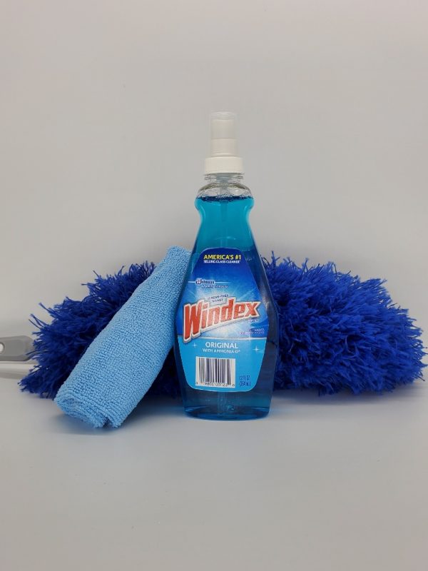 windex and cleaning materials